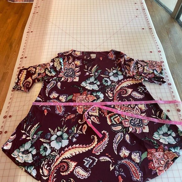 Chico’s size 2 large NWT burgundy maroon purple multi colored floral boho - Picture 16 of 16